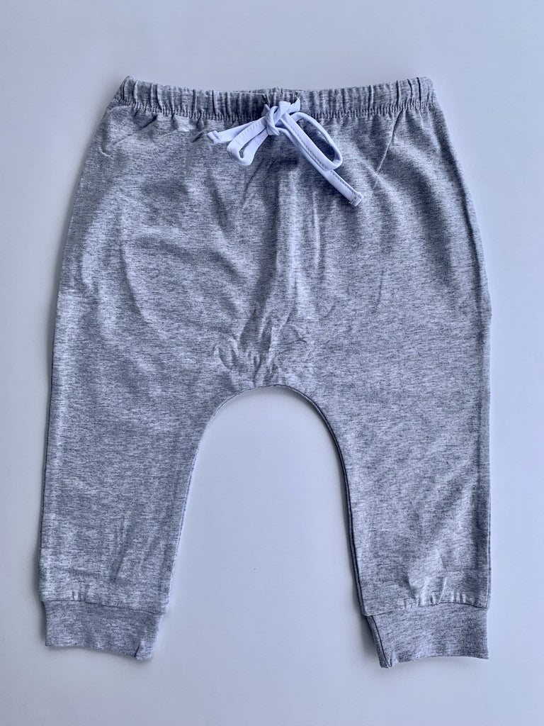 Organic Toddler Joggers / Harem Pants in Heather Grey