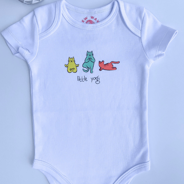 Organic Baby Onesie Kitten Yoga | onesie | www.newwavesupplyco.com