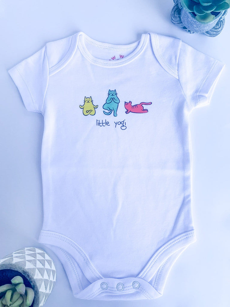 Organic Baby Onesie Kitten Yoga | onesie | www.newwavesupplyco.com