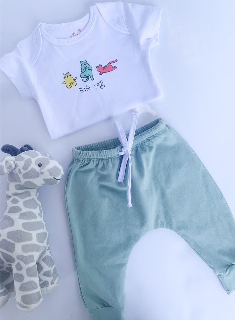 Organic Baby Onesie Kitten Yoga | onesie | www.newwavesupplyco.com