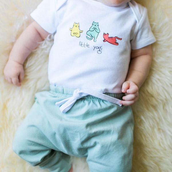 Organic Baby Onesie Kitten Yoga | onesie | www.newwavesupplyco.com