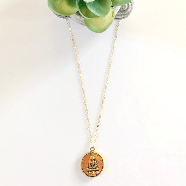 Round Buddha Charm Necklace | necklace | www.newwavesupplyco.com