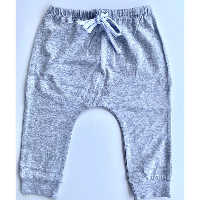 Organic Toddler Joggers / Harem Pants in Heather Grey