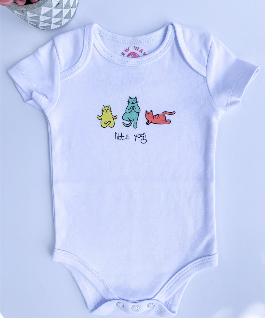 Organic Baby Kitten Yoga Bundle | onesie + harem pants | www.newwavesupplyco.com