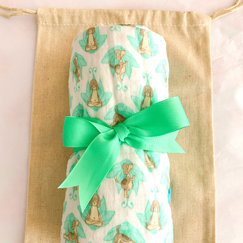 Downward Dog Yoga Swaddle in Green